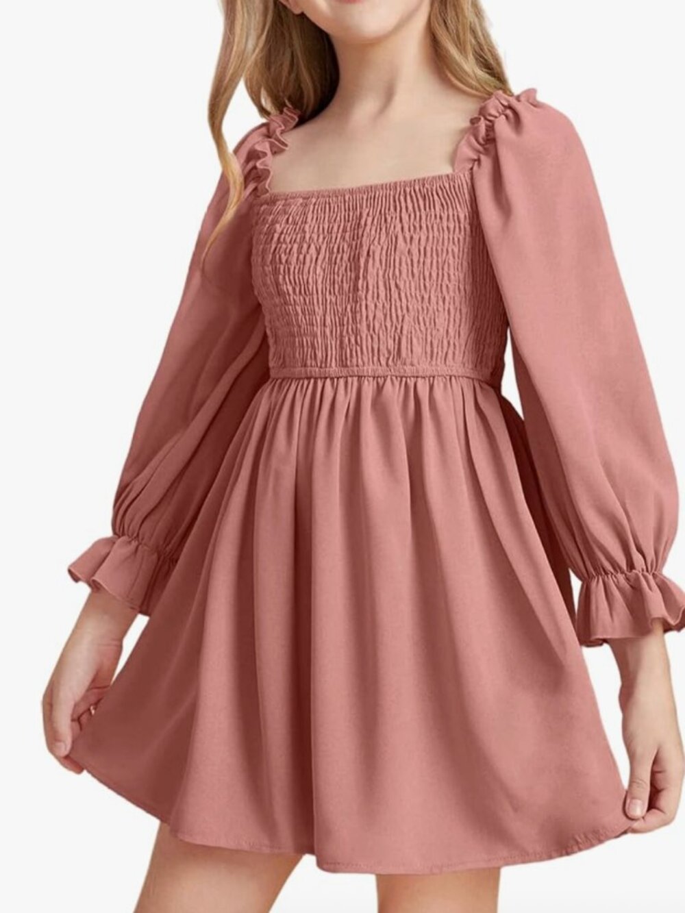 Girls Dusty Rose Chiffon Dress, size 11-12 years